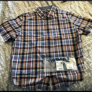 XL Lands End Men’s Plaid Short Sleeve Madras Shirt